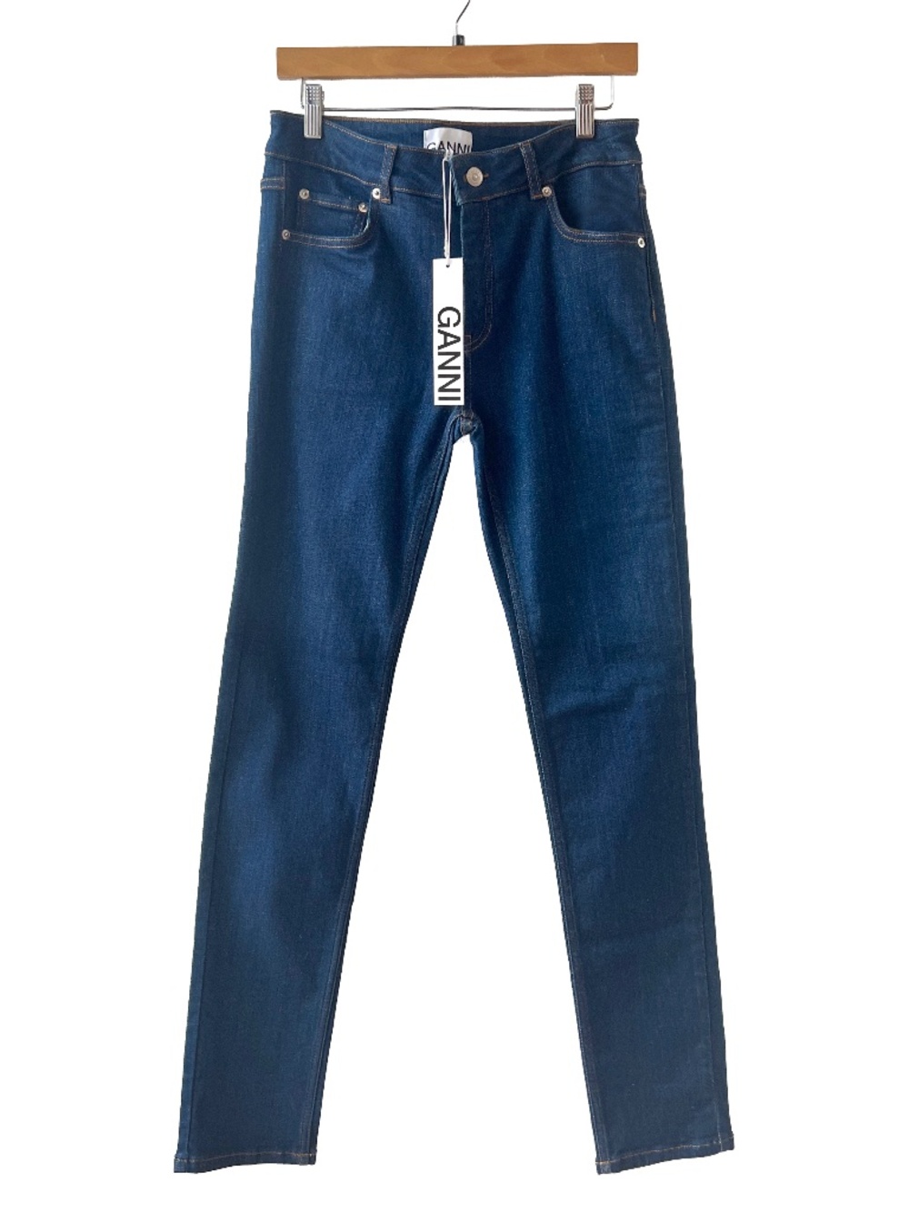 Ganni Jeans NWT Slim High Waisted Designer Denim Dark Wash